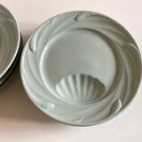 Set of 6 plates celadon de Sarreguemines 1950