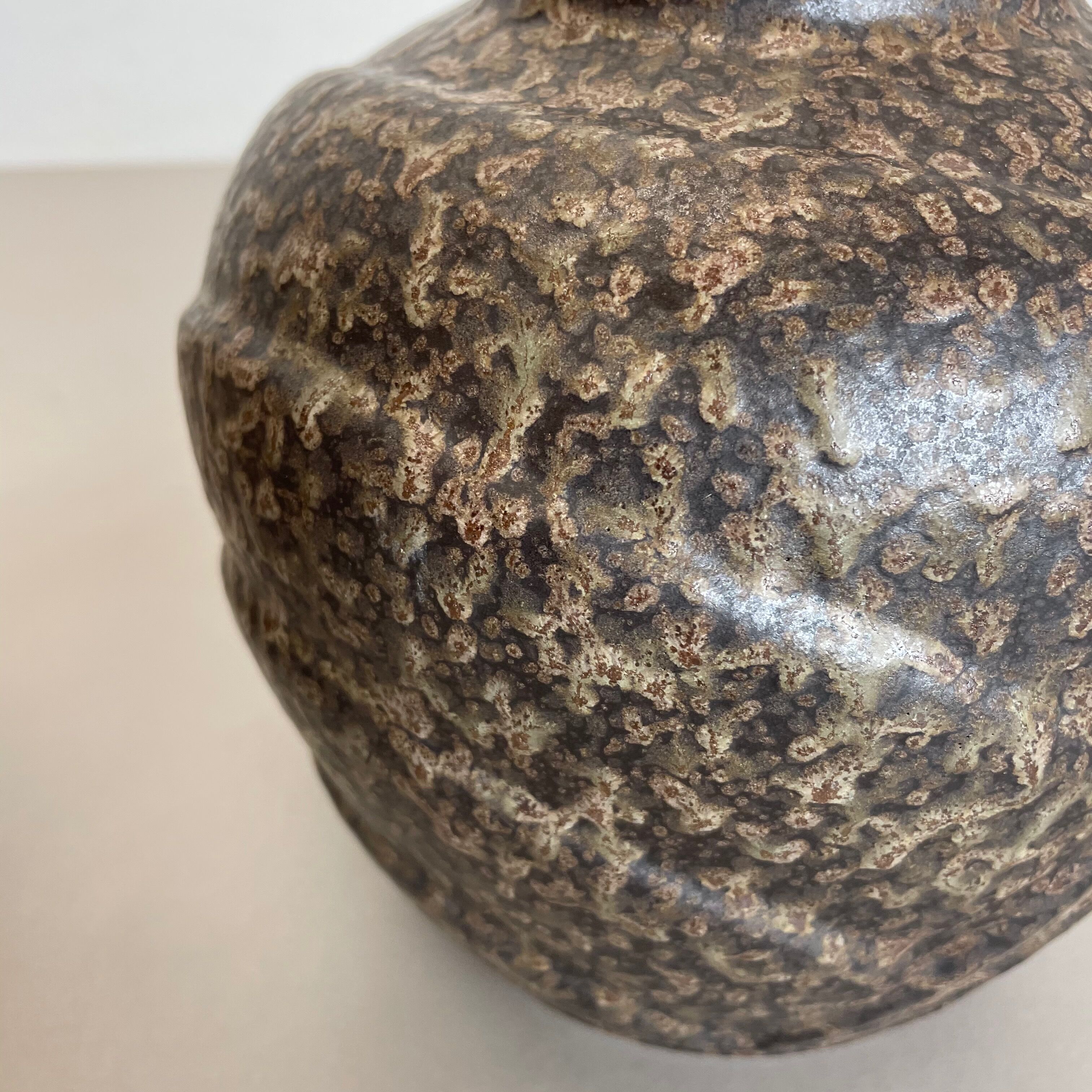 Set of 2 Multi-Color Fat Lava Op Art Pottery Vase Made Bay Ceramics, Germany