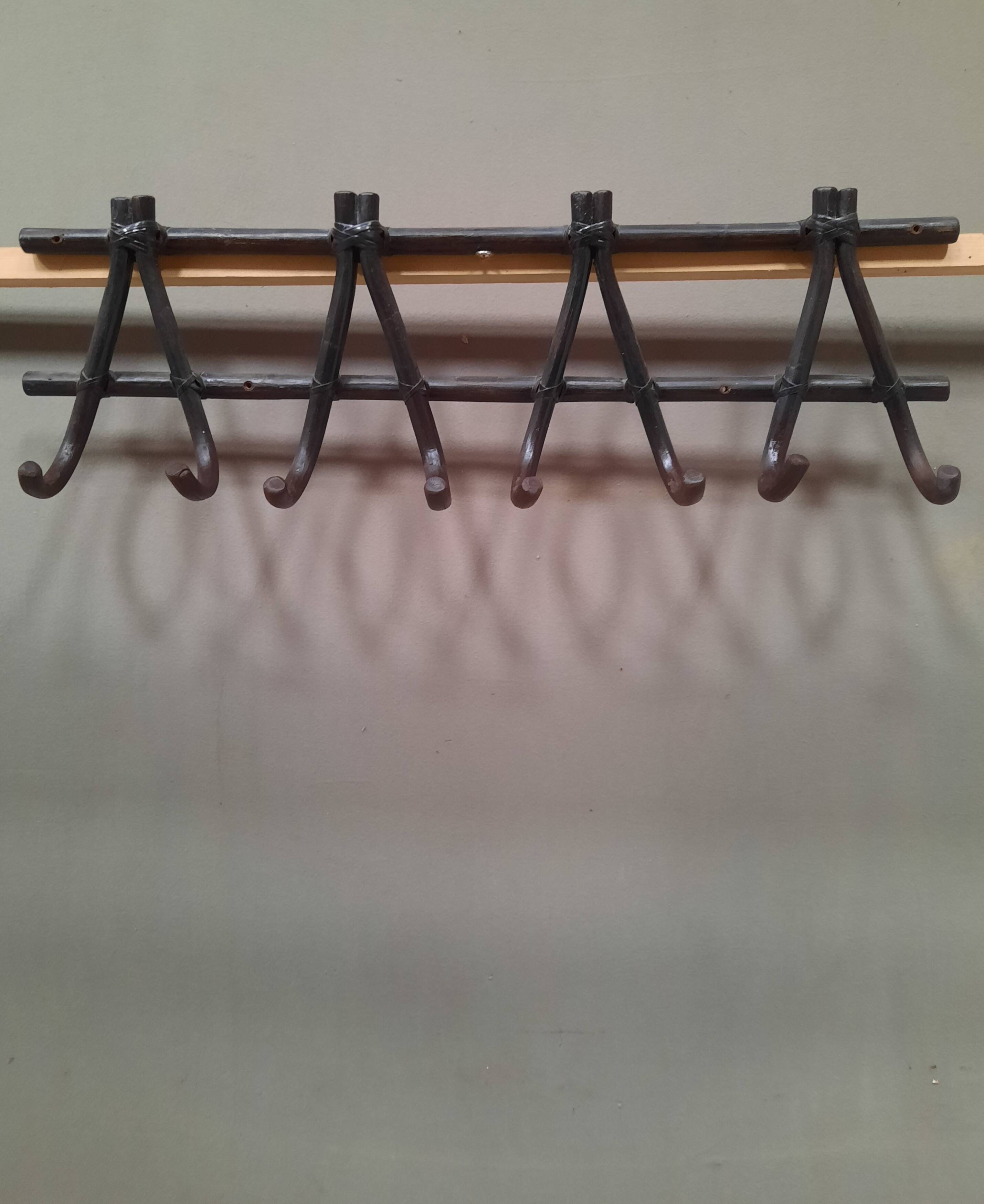 Bamboo wall mounted coat rack