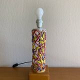 Openwork ceramic lamp base with Garden of Eden decor