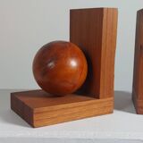 Wooden Art Deco bookends sphere decor