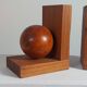 Wooden Art Deco bookends sphere decor