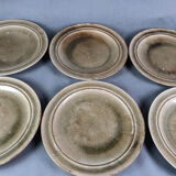 Series of 6 flat plates, blanot stoneware