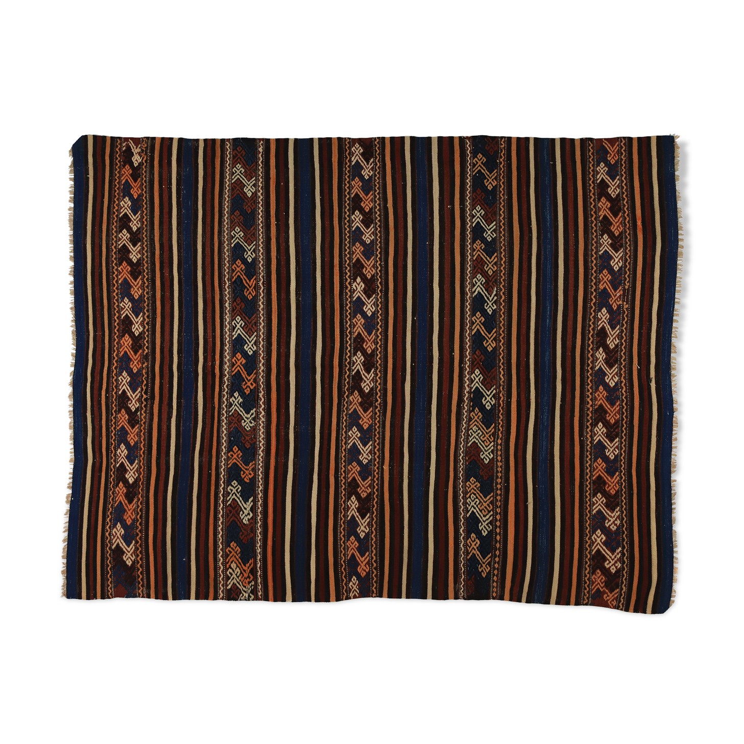 Anatolian handmade kilim rug 187 cm x 142 cm