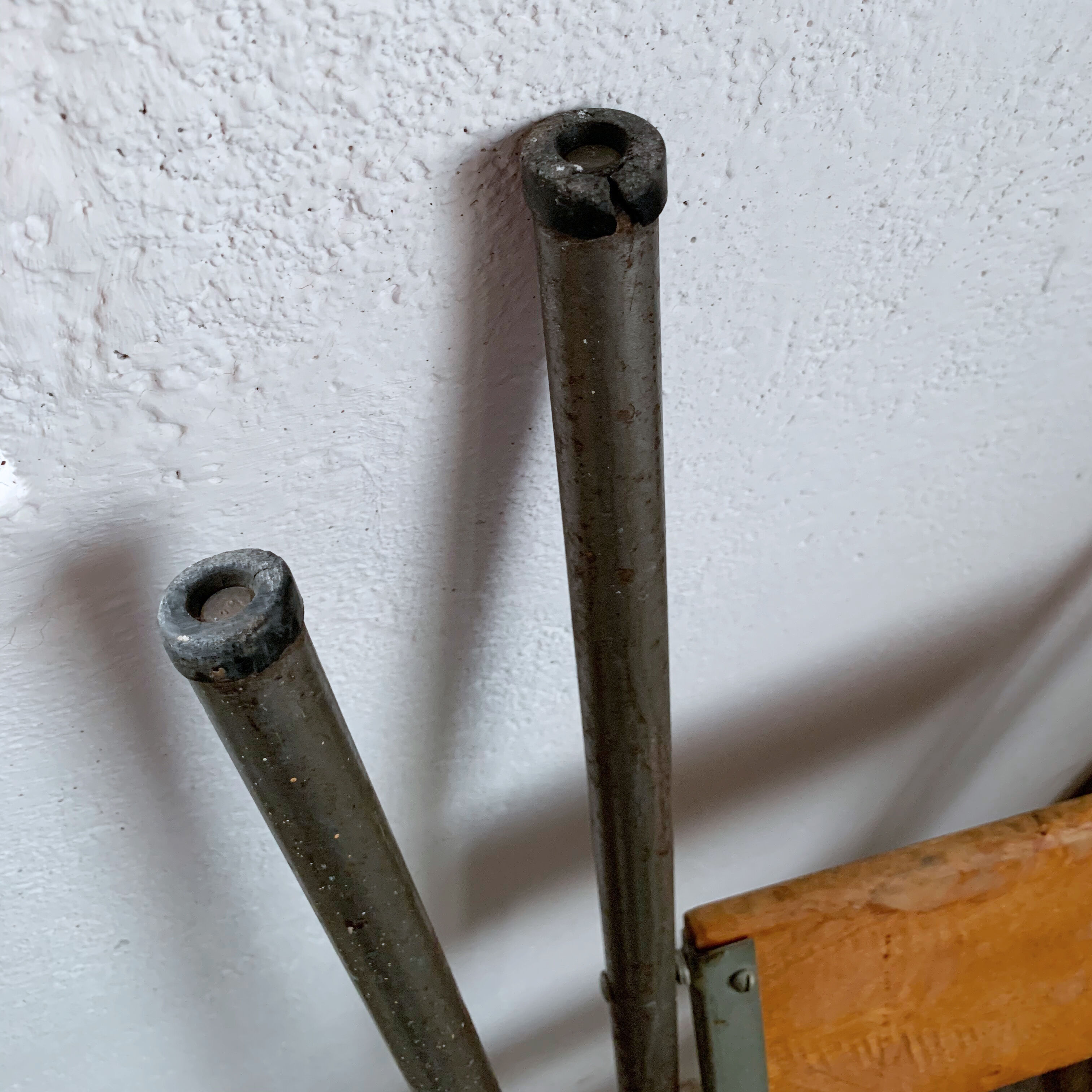 Metal and wood workshop ladder 4 steps