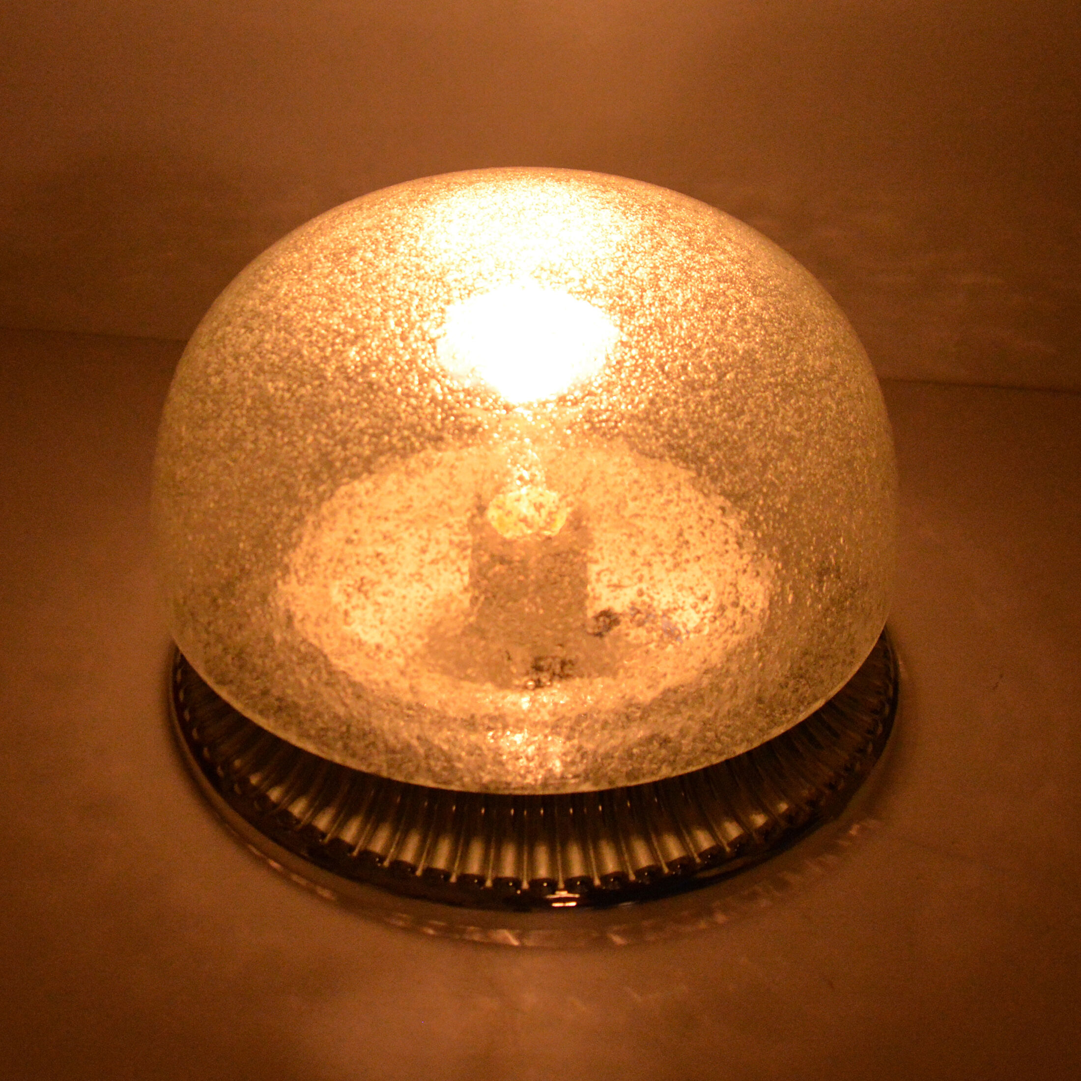 1970s modern large chrome plafond, Hillebrand, Germany