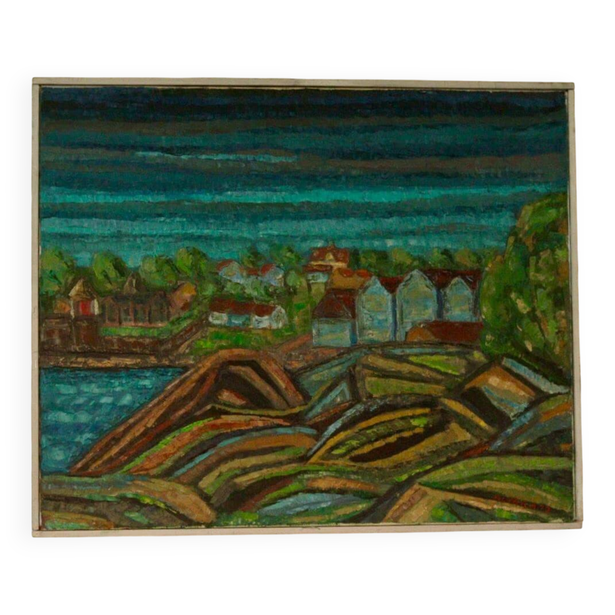 Oil on canvas "View" by Alvar Andersson