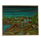 Oil on canvas "View" by Alvar Andersson