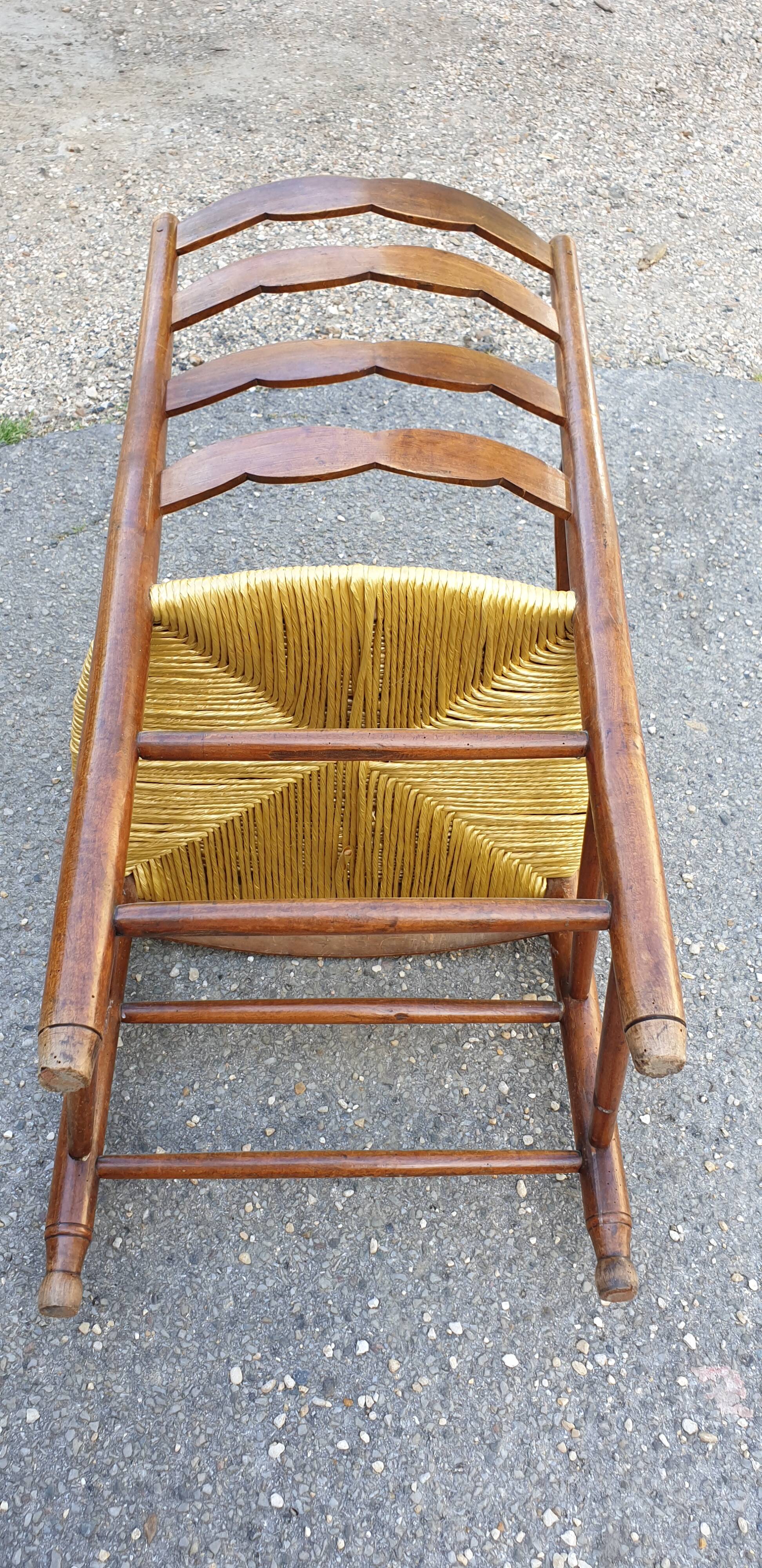 Rustic straw armchair