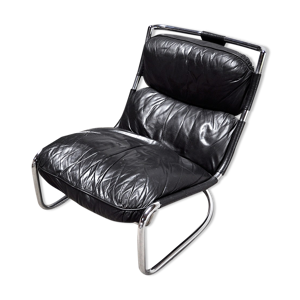 Chaise longue italienne en cuir