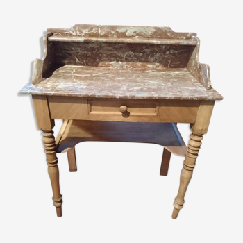 Marble and beech vanity dressing table