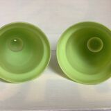 Pair of green glass paste vases