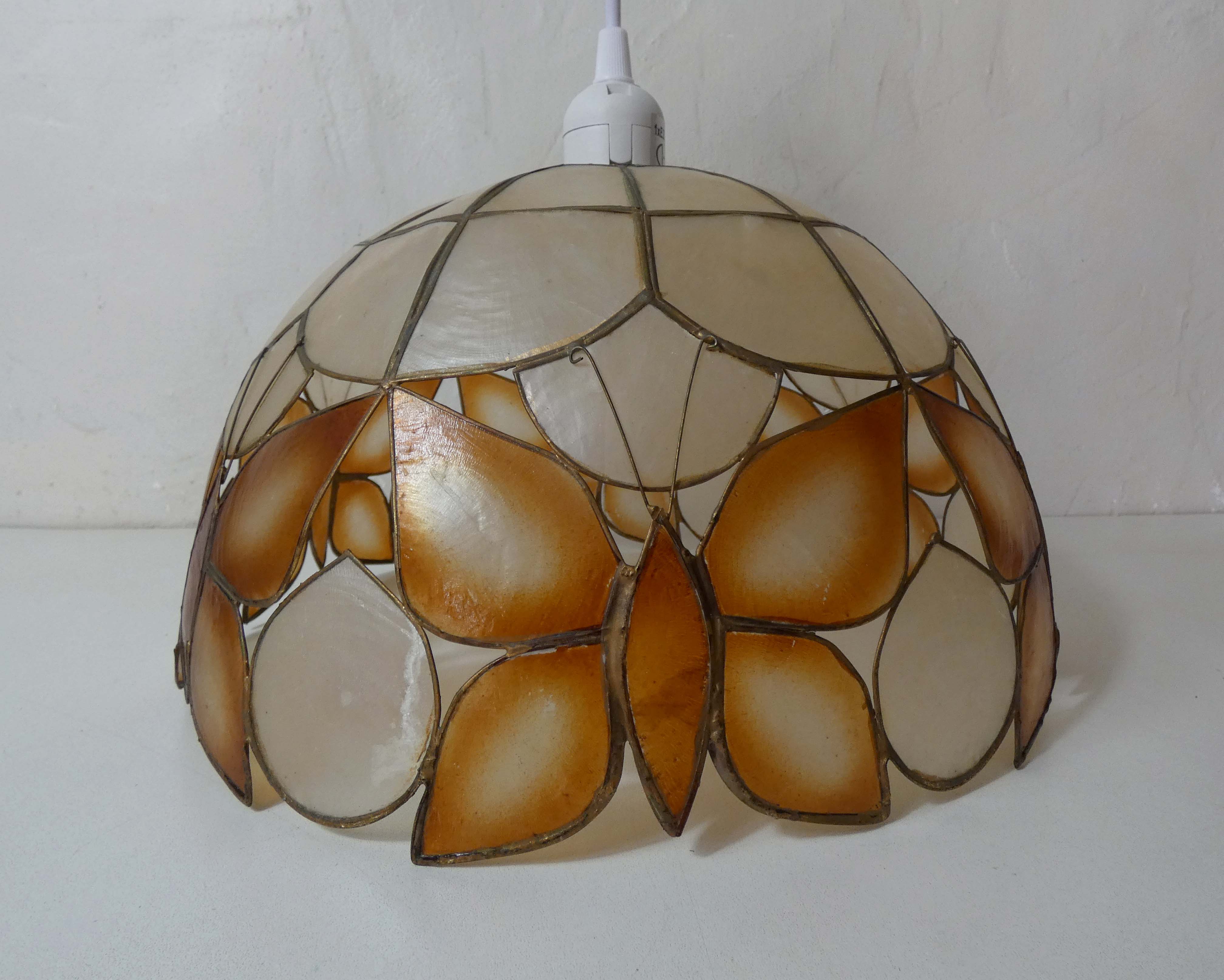 Suspension mother-of-pearl luminaire vintage butterfly decoration