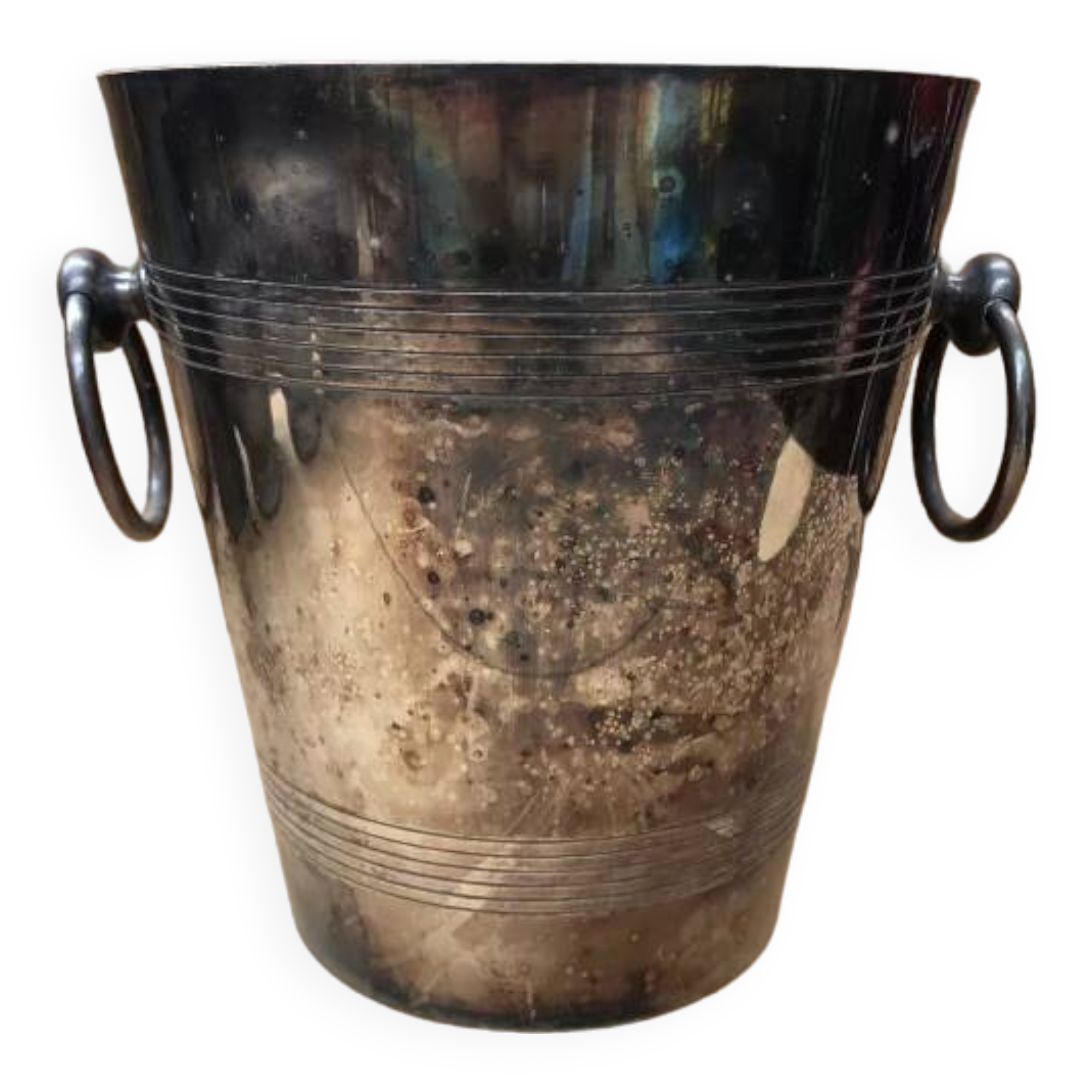 Old Silver Metal Champagne Cooler Bucket France