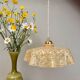 Vintage yellow Clichy glass lampshade pendant light
