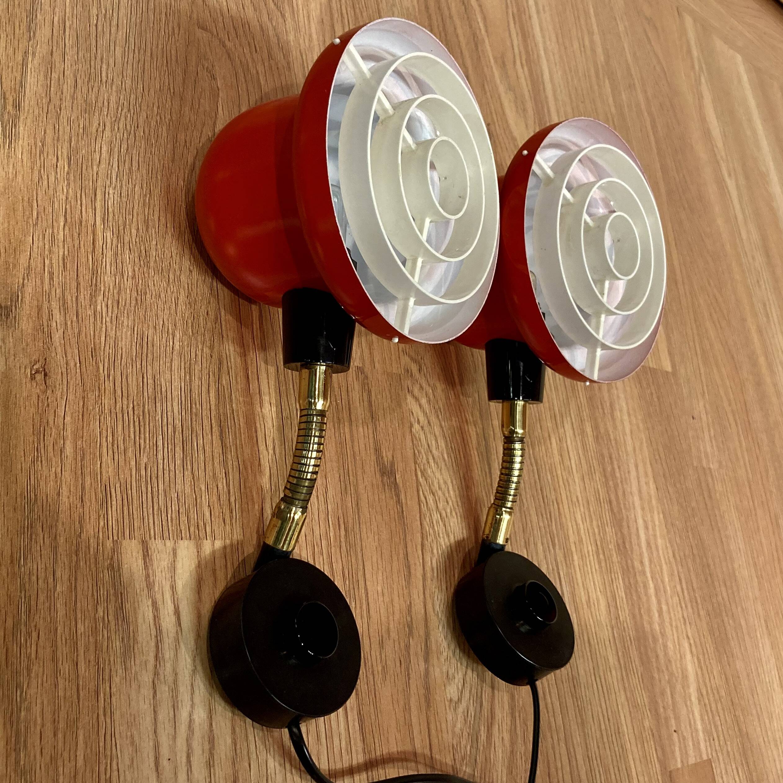 Pair of modular wall lights Scandinavian design 1950.