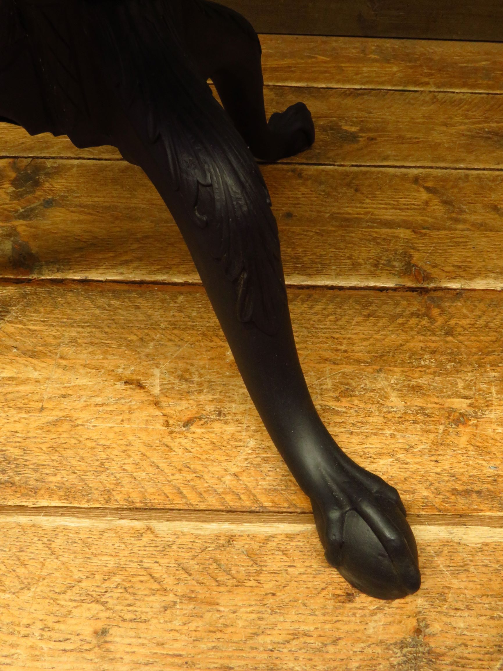 Antique black painted tiered stand