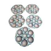 Set of 5 oyster plates Digoin Sarreguemines no. 32 – Antique majolica