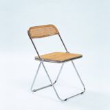 Castelli Plia wicker folding chairs Giancarlo Piretti, set of 8