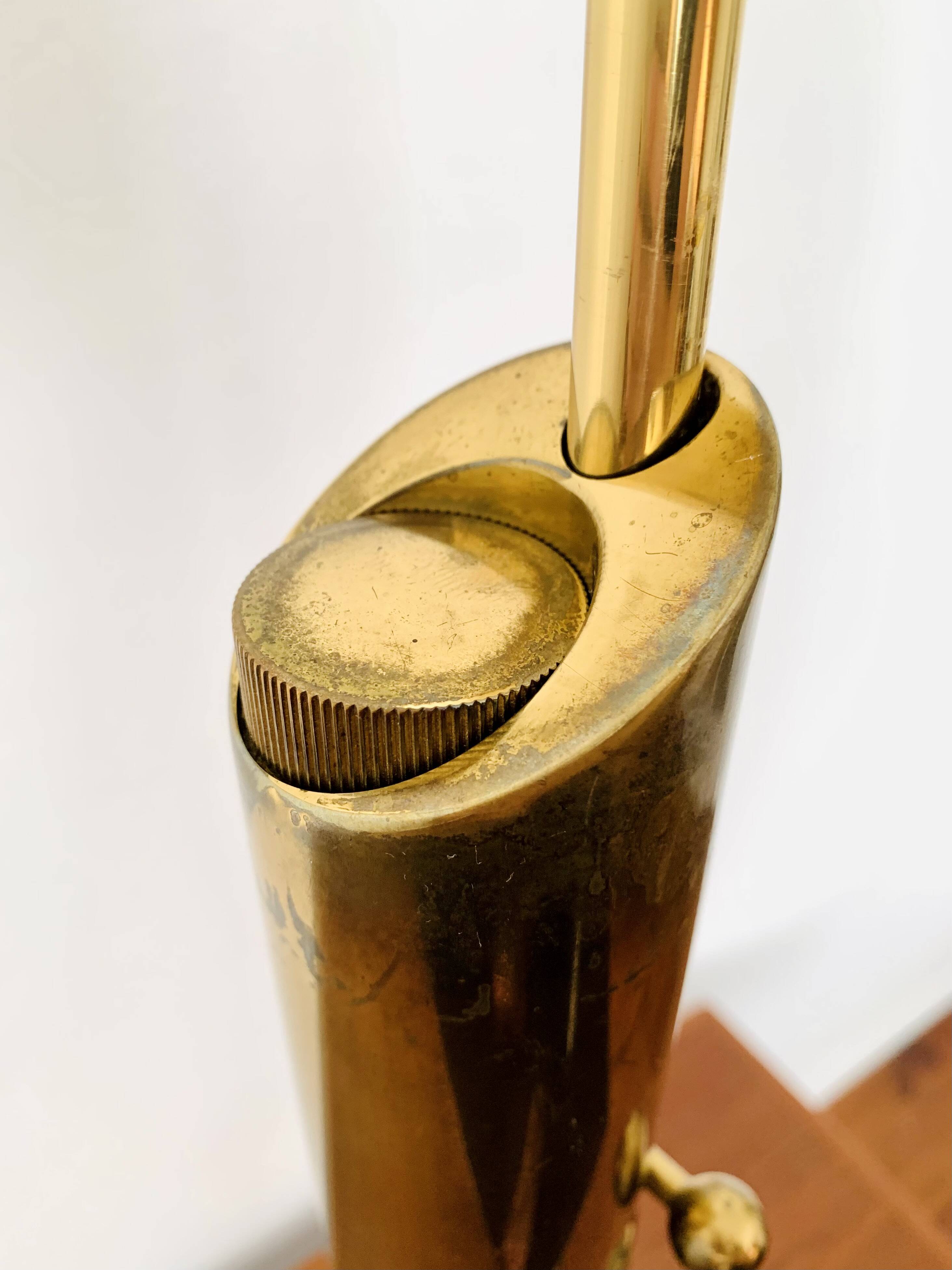 Adjustable 1970s Brass Floor Lamp by Florian Schulz