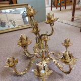 9-light golden flower chandelier
