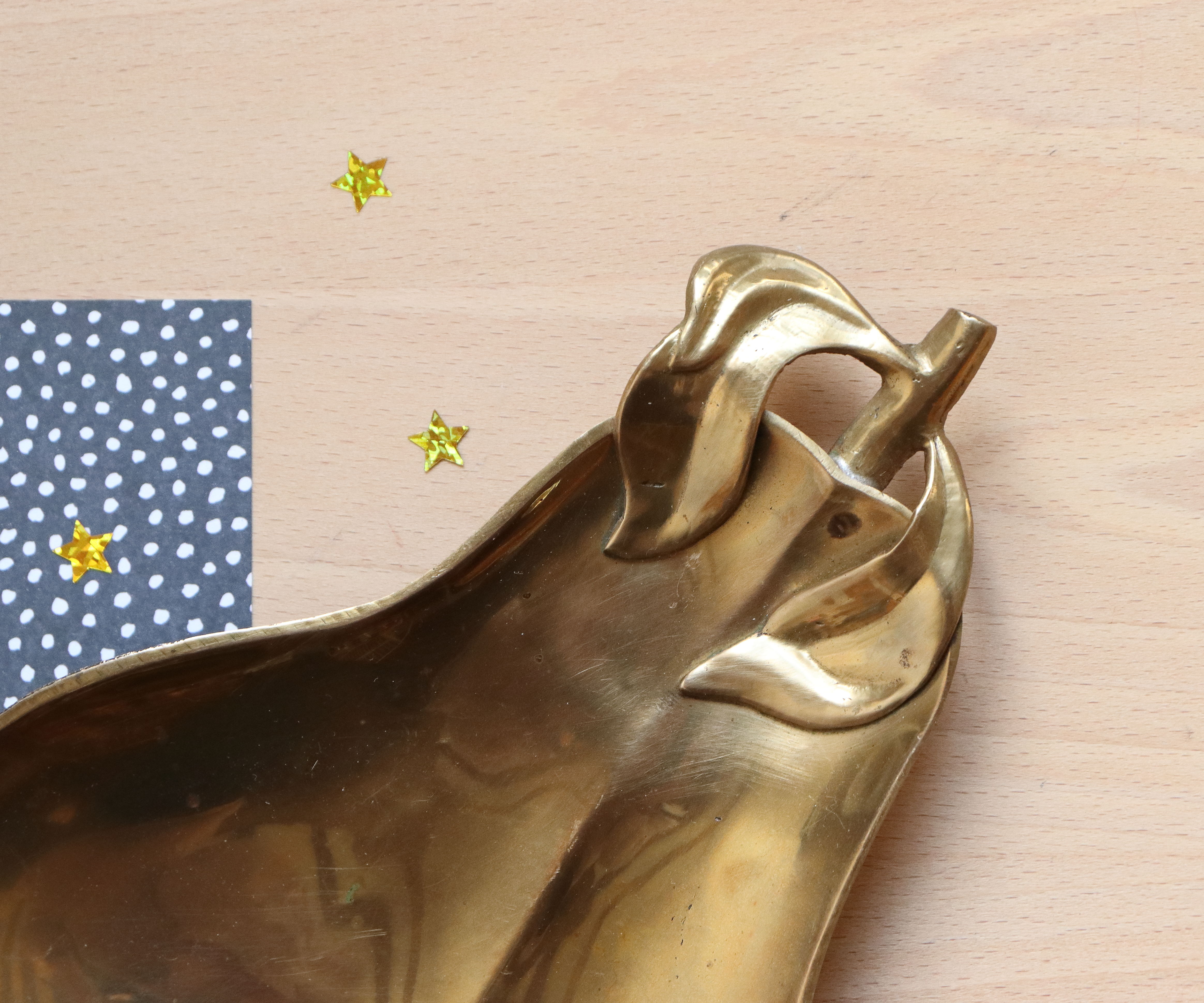 1960s gold-plated brass pear-shaped pocket emptier