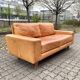 Danish Modern Mid Century Vintage Cognac Leather Sofa