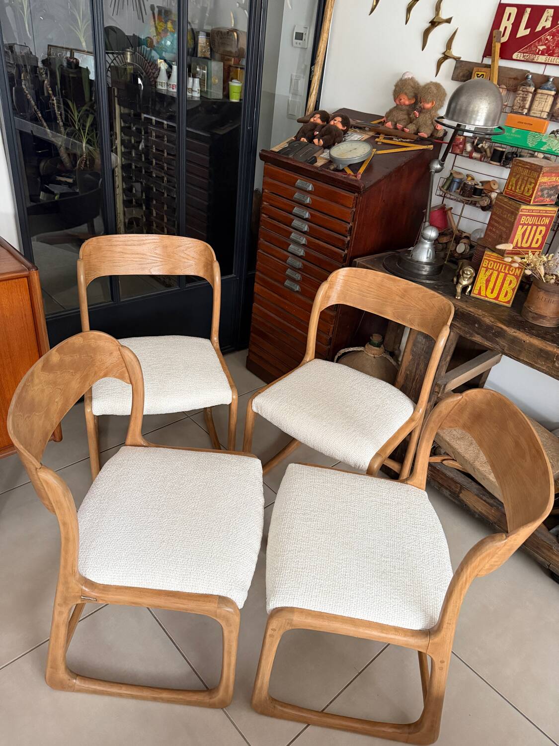 Ensemble de 4 chaises Baumann traîneau