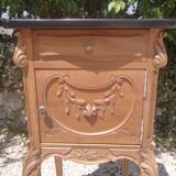 Louis XV solid walnut bedside table