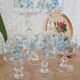 Ensemble de 8 verres à vin ballon Myosotis Veronica vintage