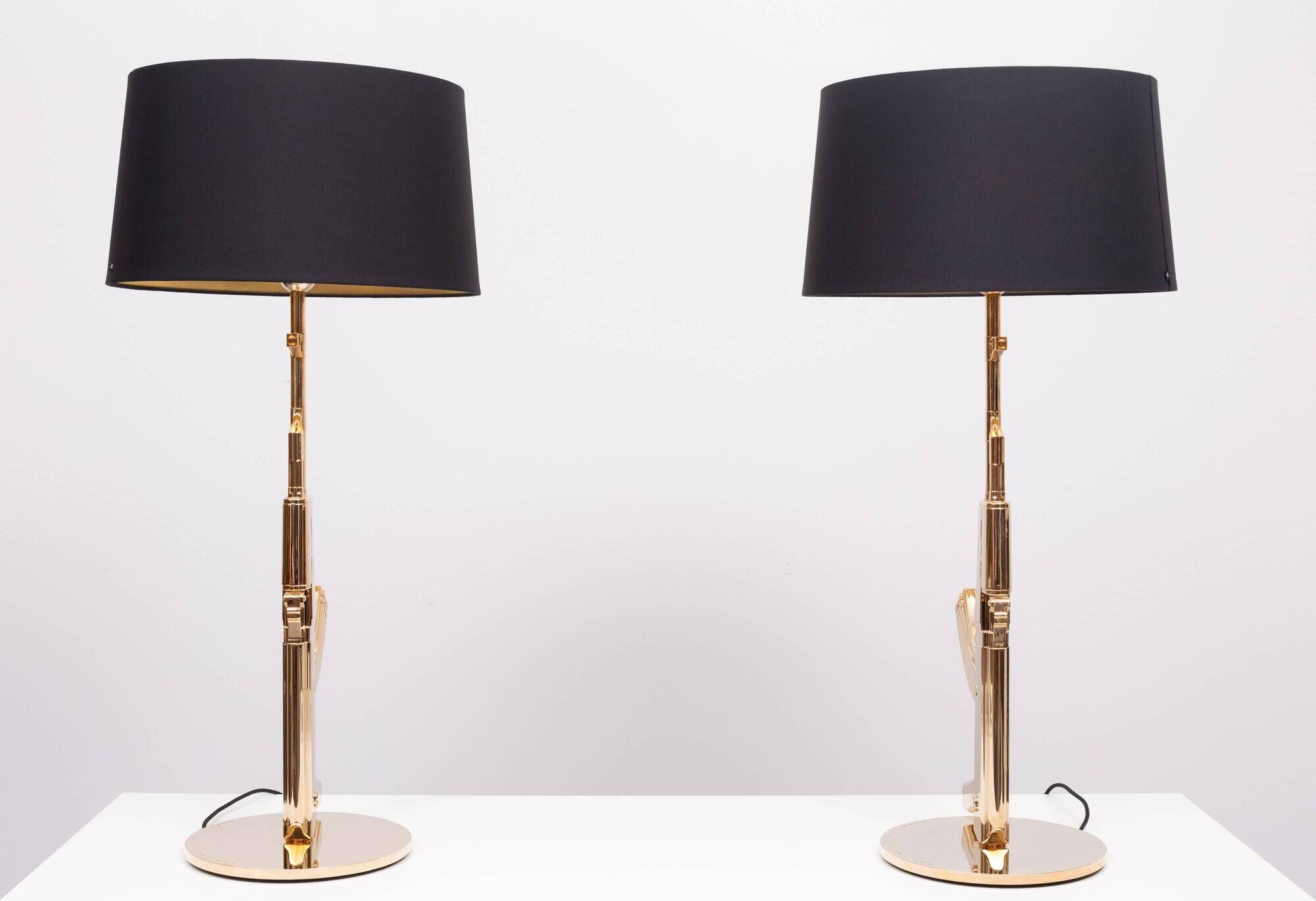 Original set of 2 Flos AK 47 Kalashnikov Table Gun Lamps by Philippe Starck