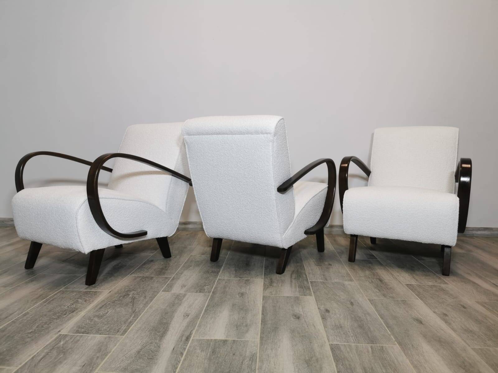 Set de 3 fauteuils par Jindrich Halabala, 1940s