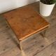 Table basse laiton et loupe d’orme vintage
