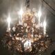 Murano fruit chandelier in crystal and gold metal