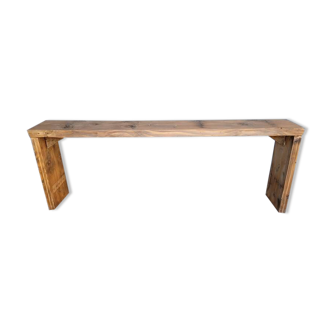 Banc 140cm en bois massif patiné