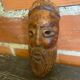 Moroccan mask in carved wood vintage decoration