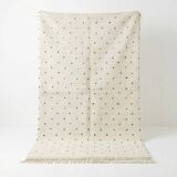 Cream Moroccan rug with black dots 150x250 cm