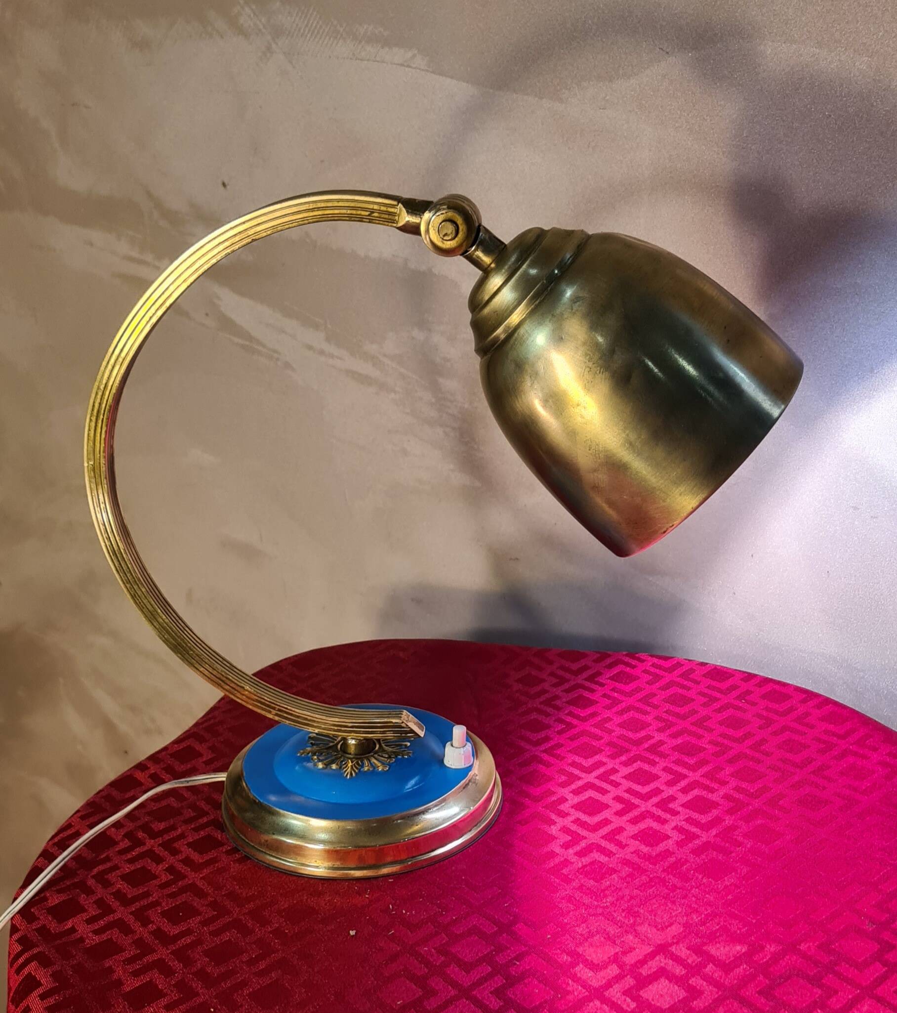 art deco bronze brass lamp 25w elec ok original h 28x25