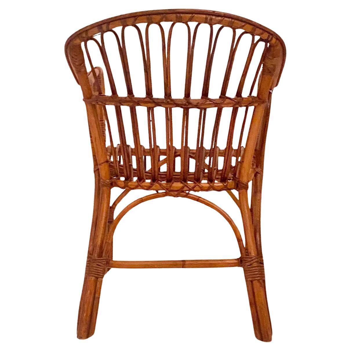 Mid Century Modern Bamboo Chairs and Table Set, Italy 1960s