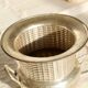 Antique silver-plated metal champagne bucket with handles