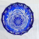 Crystal blue crystal vase from