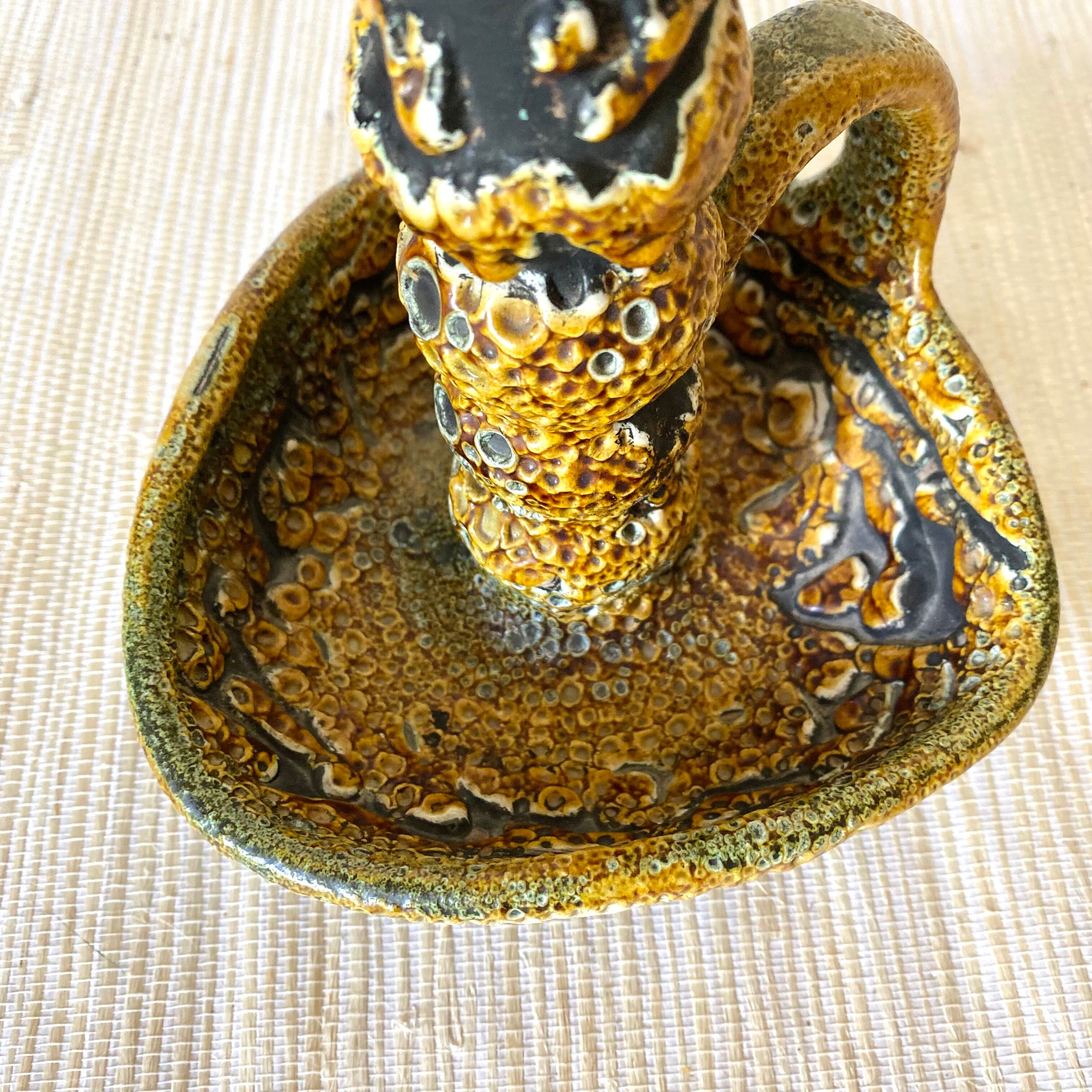 Fat lava ceramic candle holder, 1970s