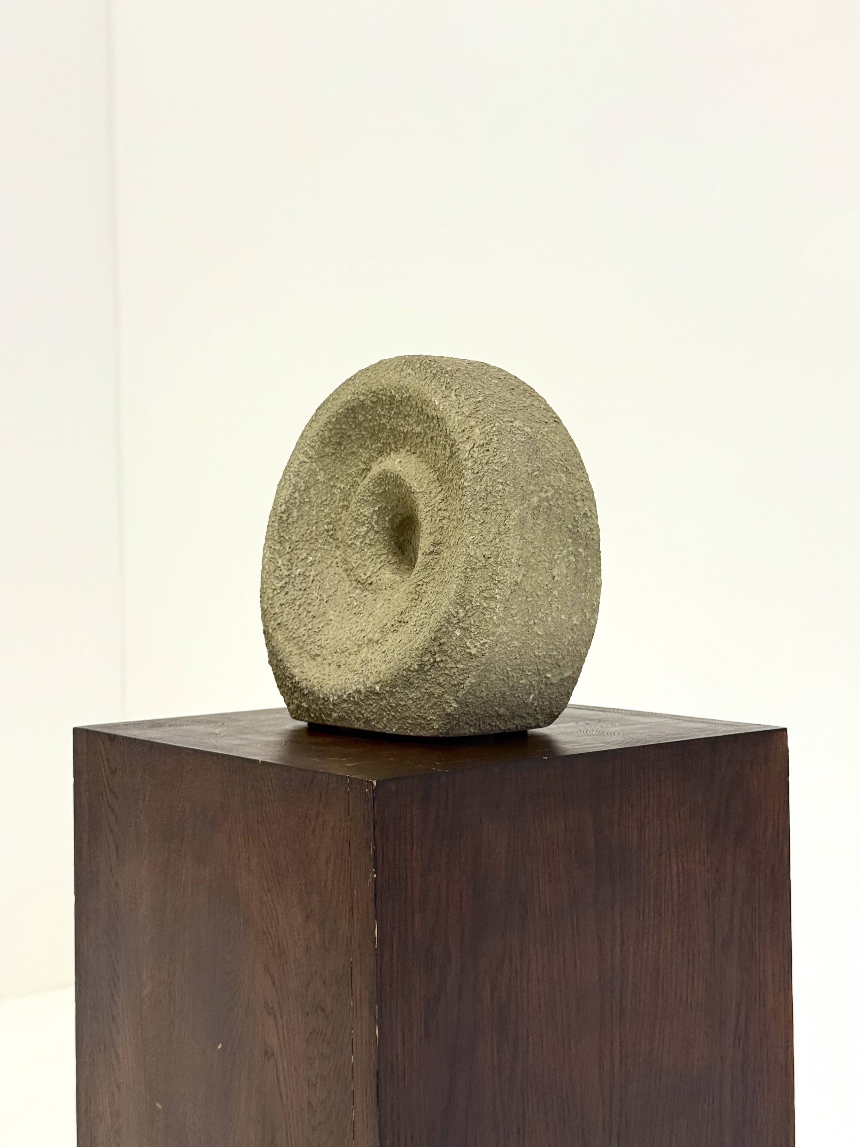 Unique round beige sculpture