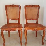 Set of 4 wooden and cane chairs in the Regency style