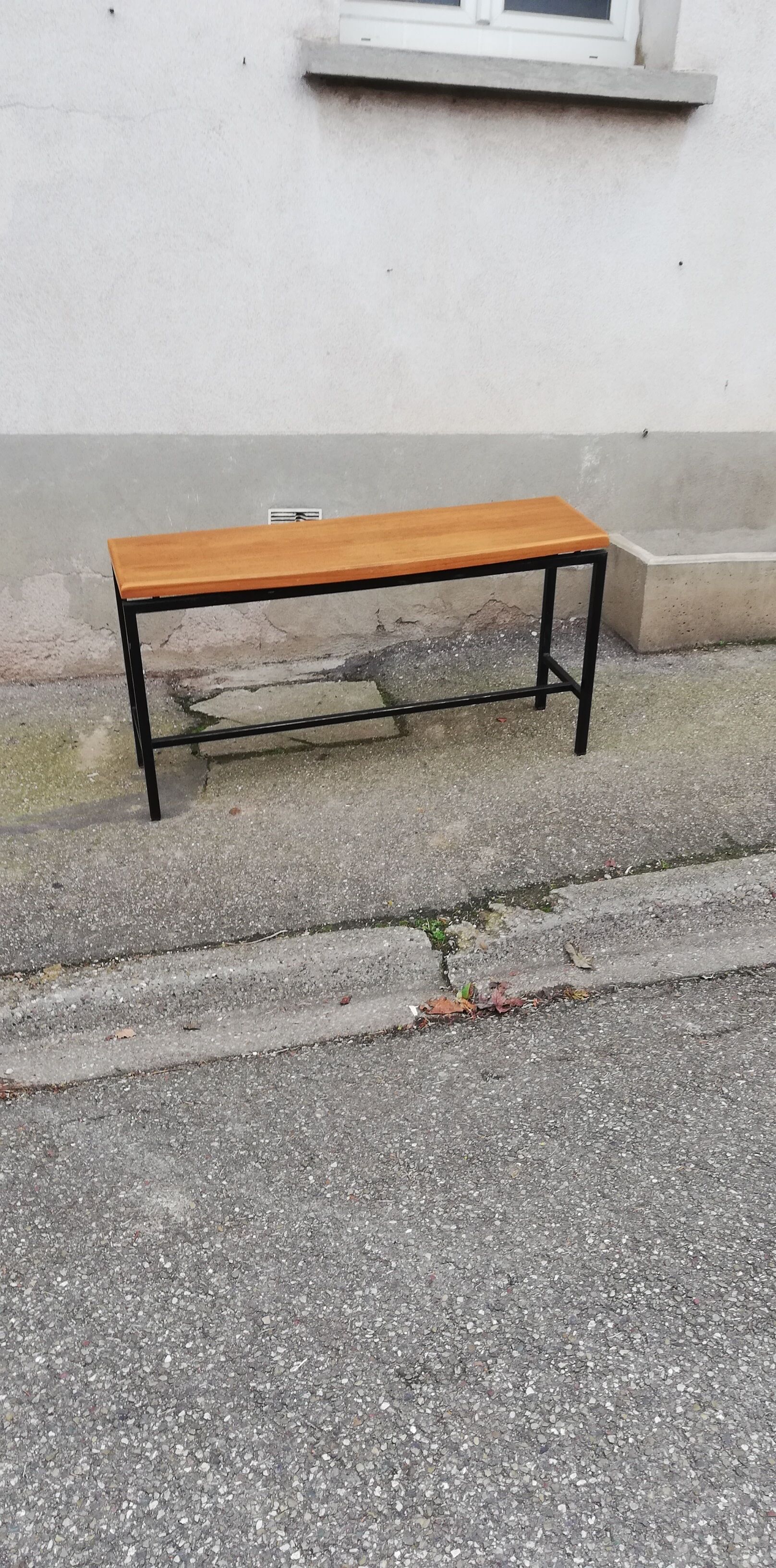 Vintage metal and wood console