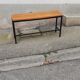 Vintage metal and wood console
