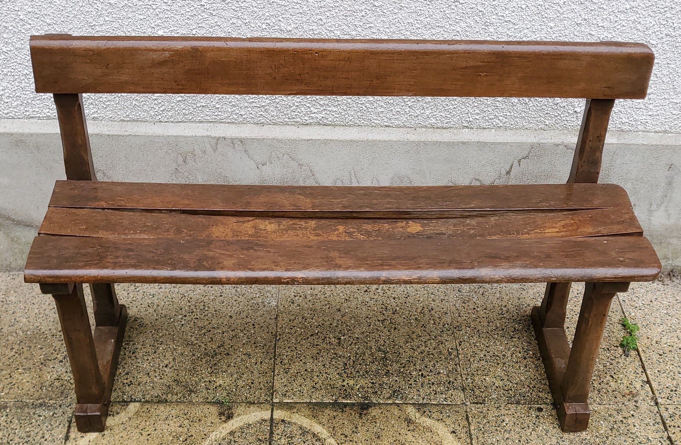 Solid wood school bench