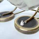 Pair of vintage lamp art deco bauhaus, 30s, marbled glass brass