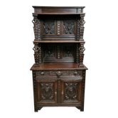 Cabinet d'apparat style Renaissance néo gotique en bois massif époque XIXe