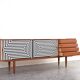 Mid-Century Op-Art Hand-Painted Danish Teak Sideboard, 1960s